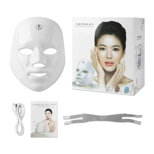 Masque LED Visage & Cou – Thérapie Lumière Anti-Âge & Soins Anti-Rides
